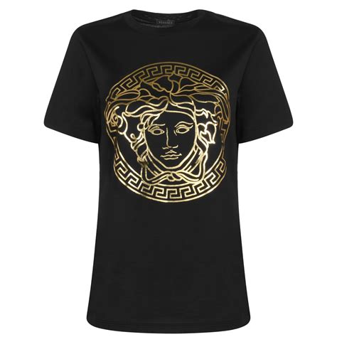 versace collection tape medusa t-shirt legergroen|Versace Women's T.